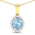 1.05ctw 14K Yellow Gold Oval Aquamarine and White Diamond Pendant with
18 inch Cable Chain