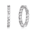 Clear Cubic Zirconia, Rhodium Over Brass Base Inside Out Hoop Earrings  6.9ctw