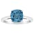 8mm Square Cushion London Blue Topaz Rhodium Over Sterling Silver Ring