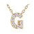 CZ Initial G Station Necklace In 18K Gold Over Sterling Silver 0.14ctw