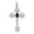 Rhodium Over 14K White Gold 5x3mm Oval Garnet Cross Pendant