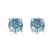 Blue Moissanite Sterling Silver Solitaire Minimalist Stud Earrings