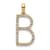 14K Yellow Gold Diamond Letter B Initial Pendant