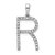 Rhodium Over 14K White Gold Diamond Letter R Initial Pendant