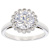 Round CZ Solitaire Statement Ring In Sterling Silver