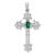 Rhodium Over 14K White Gold 5x3mm Oval Mount St. Helens Cross Pendant