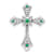 Rhodium Over 10k White Gold 0.09 cttw Emerald and Diamond Fleur-de-Lis
Cross Slide Pendant