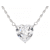 Heart Shape CZ Solitare Station Pendant Necklace in Rhodium Over
Sterling Silver