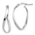 Rhodium Over 14k White Gold Polished 15/16" Wavy Hoop Earrings