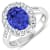 2.81ctw Violet Tanzanite and Diamond 14K White Gold Halo Ring