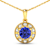 2.02ctw 14K Yellow Gold Tanzanite and White Diamond Pendant with 18 inch
Cable Chain