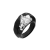 Black Acrylic Ring with Silver Leaf