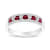 Ruby and Diamond 14k White Gold Band Ring 0.59ctw