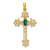 14K Yellow Gold 5x3mm Oval Mount St. Helens Cross Pendant