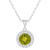 7mm Round Peridot and White Topaz Accent Rhodium Over Sterling Silver
Halo Pendant w/Chain