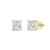 White Cubic Zirconia 14k Yellow Gold Studs With Velvet Gift Box 4.00ctw