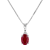 0.55ctw Oval Ruby and Round White Diamond Accent Pendant in 14k White Gold