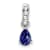 Rhodium Over 10k White Gold 0.5 cttw Pear Lab Created Sapphire and
Accent Diamond Pendant
