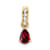 10k Yellow Gold 0.5 cttw Pear Lab Created Ruby and Accent Diamond Pendant