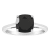 8mm Square Cushion Black Onyx Rhodium Over Sterling Silver Ring