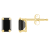 6x4mm Emerald Cut Black Onyx 10k Yellow Gold Stud Earrings