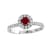 0.65ctw  Ruby and Diamond Ring in 14k White Gold