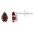6x4mm Pear Shape Garnet Rhodium Over 10k White Gold Stud Earrings