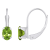 6x4mm Oval Peridot Rhodium Over 10k White Gold Drop Earrings