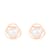 White Cultured Akoya Pearl 14k Rose Gold Earrings 6.5-7mm