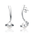 Pear Shape Freshwater Pearl Ribbon Swirl Drop Earrings In Sterling Silver