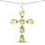 Green Peridot Rhodium Over Sterling Silver Cross Pendant With Chain