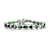 Emerald Color CZ Pear Shape Tennis Bracelet In White Rhodium Over Brass