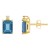 6x4mm Emerald Cut London Blue Topaz with Diamond Accents 14k Yellow Gold
Stud Earrings