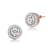 CZ Halo Stud Earrings In 18K Rose Gold Over Brass