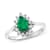 0.74ctw Emerald and Diamond Halo Ring in 14k White gold