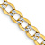 14k Yellow Gold and Rhodium Over 14k Yellow Gold 5.2mm Pavé Curb 26 Inch Chain