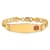 14k Yellow Gold Medical Soft Diamond Shape Red Enamel Curb Link ID Bracelet