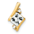 10k Yellow Gold 0.52 cttw Cushion White Topaz and Diamond Chain Slide Pendant