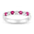 Ruby and Diamond 14k White Gold Band Ring 0.50ctw
