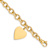 14k Yellow Gold Polished Link with Heart Charm Bracelet