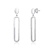 Pave CZ Oval Drop Earrings In Sterling Silver