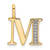 14K Yellow Gold Diamond Letter M Initial Pendant