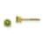 14k Yellow Gold Children's 3mm Peridot Simulant Stud Earrings