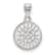 Rhodium Over Sterling Silver MLB Seattle Mariners LogoArt Circle Pendant