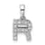 14K White Gold Diamond Letter R Initial with Bail Pendant