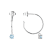 Round Blue Topaz Rhodium Over Sterling Silver Drop Hoop Earrings