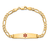 14k Yellow Gold Medical Soft Diamond Shape Red Enamel Flat Figaro Link
ID Bracelet