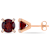Garnet and Diamond 10K Pink Gold Earrings 4.02ctw