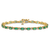 14k Yellow Gold and 14k White Gold Diamond and Emerald Bracelet