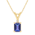 7x5mm Emerald Cut Tanzanite with Diamond Accent 14k Yellow Gold Pendant
With Chain